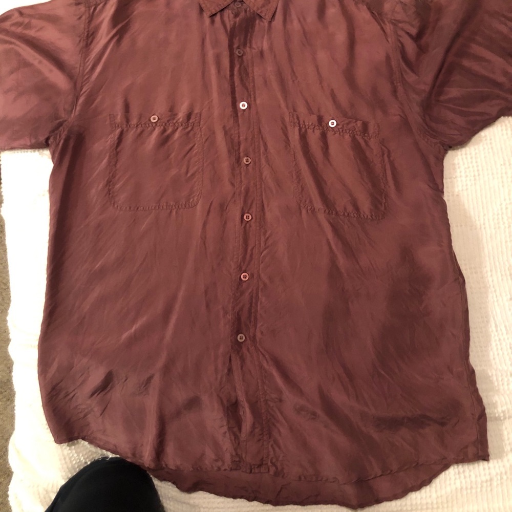 Burgundy silk shirt